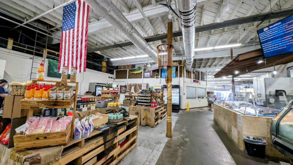 rustic store with essentials for fish prep at Catalina OP