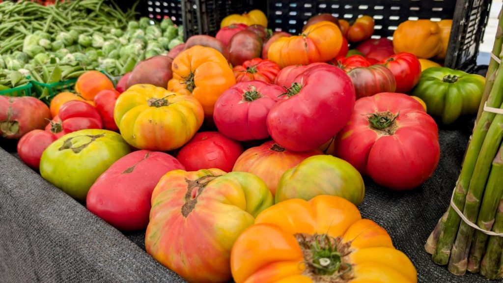 Heirloom tomatoes at Farmers Market in Torrance