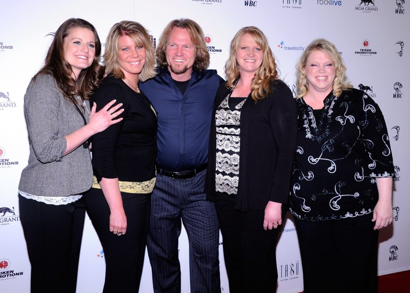 LAS VEGAS, NV - APRIL 14: (L-R) Robyn Brown, Meri Brown, Kody Brown, Christine Brown and Janelle Brown from "Sister Wives" arrive at the grand opening of Mike Tyson's one-man show "Mike Tyson: Undisputed Truth - Live on Stage" at the Hollywood Theatre at the MGM Grand Hotel/Casino April 14, 2012 in Las Vegas, Nevada. (Photo by Ethan Miller/Getty Images)