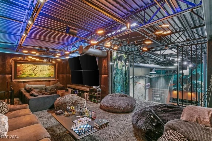 Massive recreation area at the Las Vegas mansion.