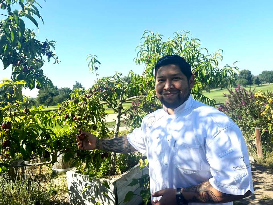 Executive Chef Ben Diaz in the Chef's Garden