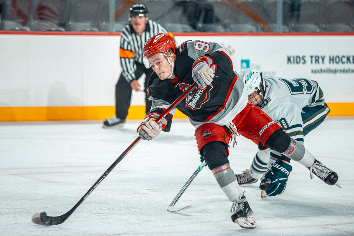 The Red River Spartans kicked off their season with a 5-3 victory over the Columbus Mavericks at F&M Bank Arena on September 13, 2024. (Wesley Irvin)