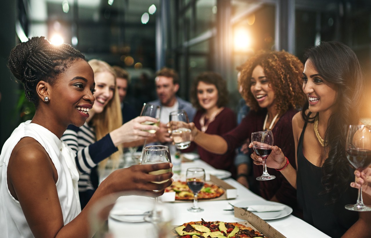 Group at restaurant