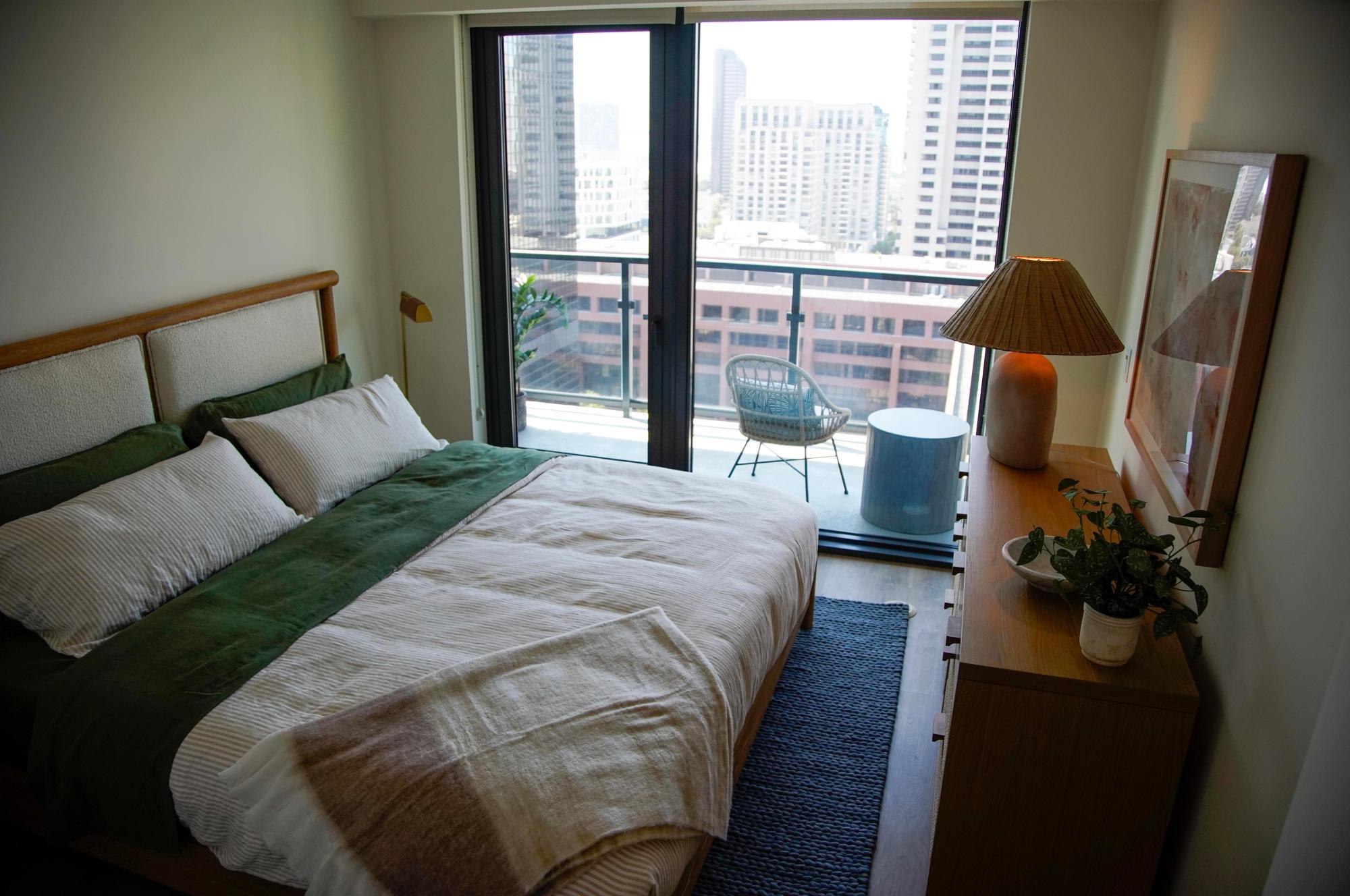 The two-bedroom, two-bathroom model unit at West. (Alejandro Tamayo / The San Diego Union-Tribune)