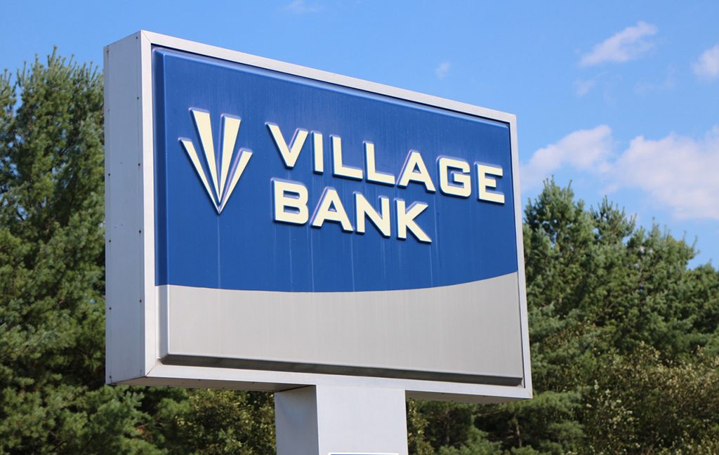 Village Bank investor turns $8M into $62M thanks to TowneBank deal 1 villageBank sign