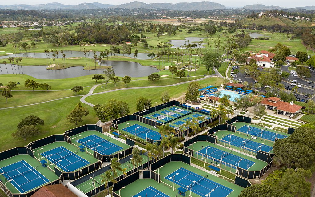 Aerial View of pickle ball courts at Fairbanks Ranch Country Club