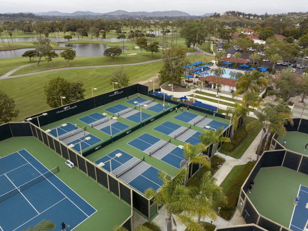 Aerial shot of sports amenities at Fairbanks Ranch Country club Golf Course