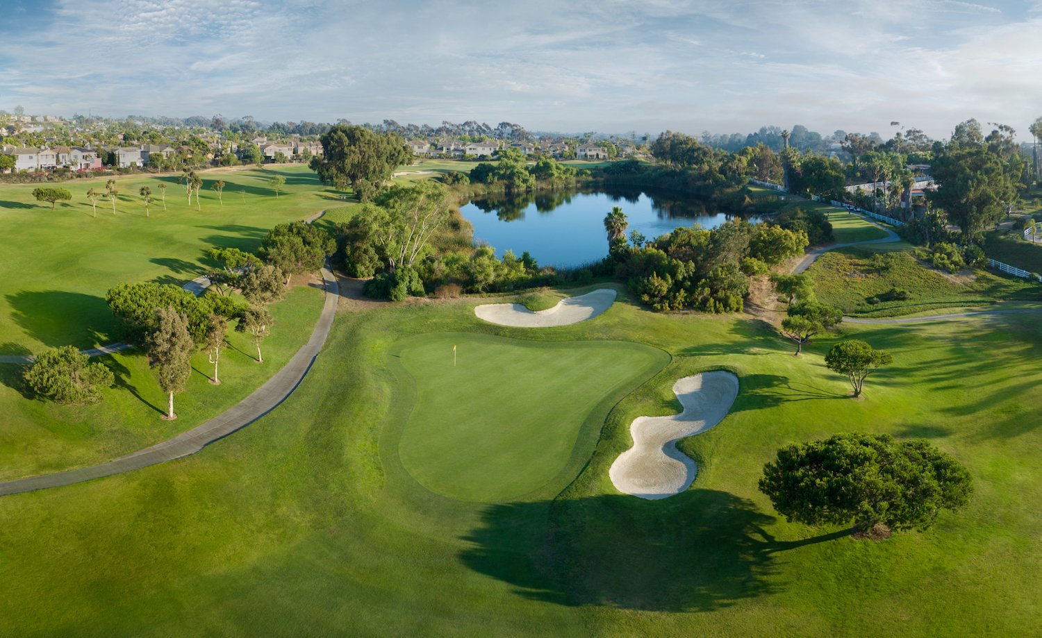 San Diego's best golf courses featuring aerial view of Encinitas Ranch golf course