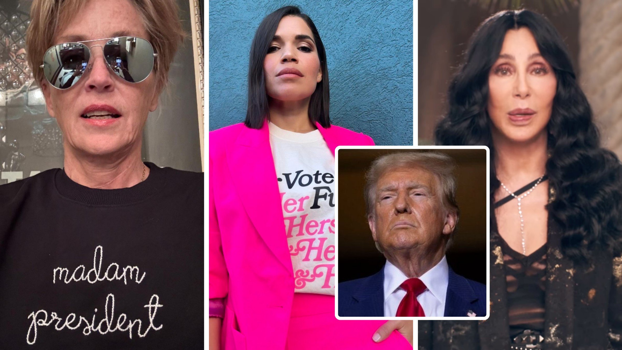 Sharon Stone, Cher, America Ferrera, Donald Trump