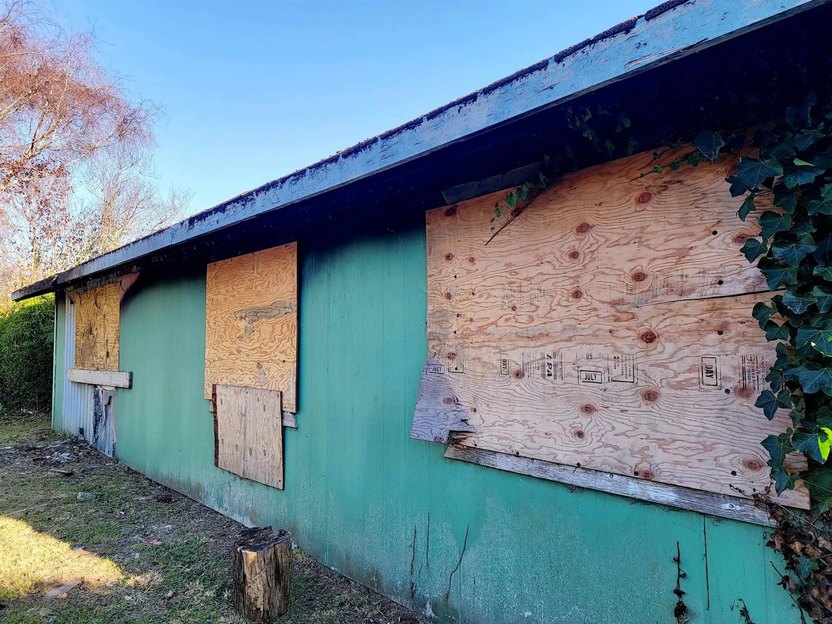 Fire damaged house