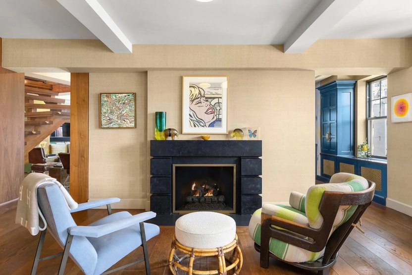 Chic, wood burning fireplaces warm the home, originally built in 1931.