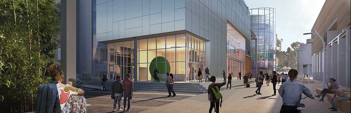 Rendering of UCSD's new art gallery called the Strauss museum founded by Iris and Matthew Strauss