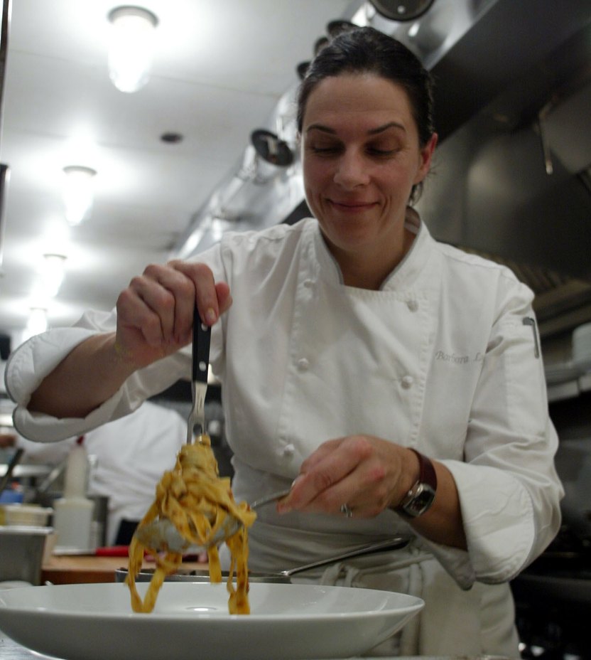 Chef Barbara Lynch prepares tagliatelle with meat sauce at restaurant No. 9 Park in Boston. (Photo by Rick Friedman/Corbis via Getty Images)