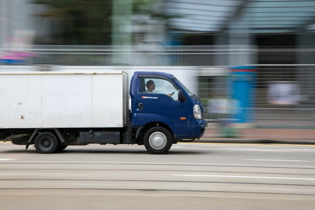 A moving truck.