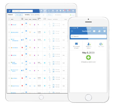 Screenshot of Market Leader CRM mobile app