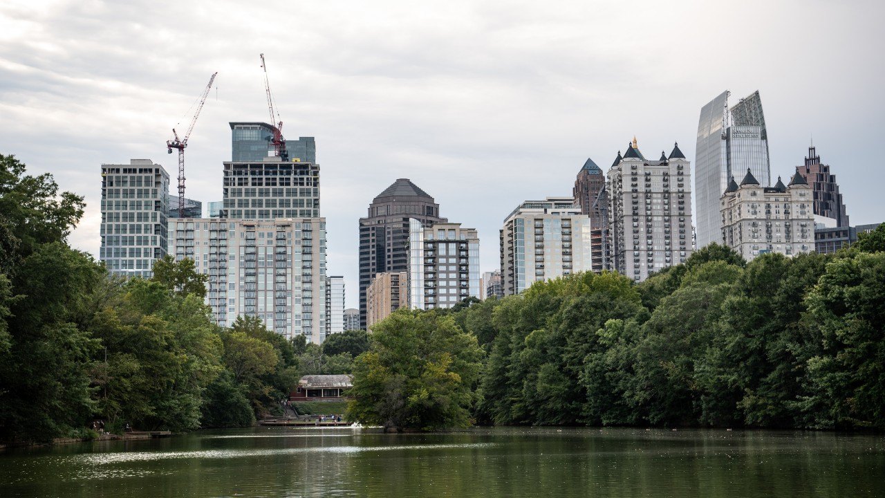 ATLANTA, GEORGIA - SEPTEMBER 1: View of Midtown Skyline during 12th Annual Pure Heat Community Festival at Piedmont Park on September 1, 2024 in Atlanta, Georgia. (Photo by Prince Williams/WireImage)