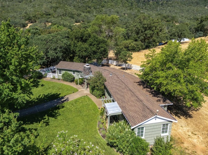 The Vineyard View House is a ranch-style home that has the unique distinction of being a 1940's kit home that arrived by railroad.