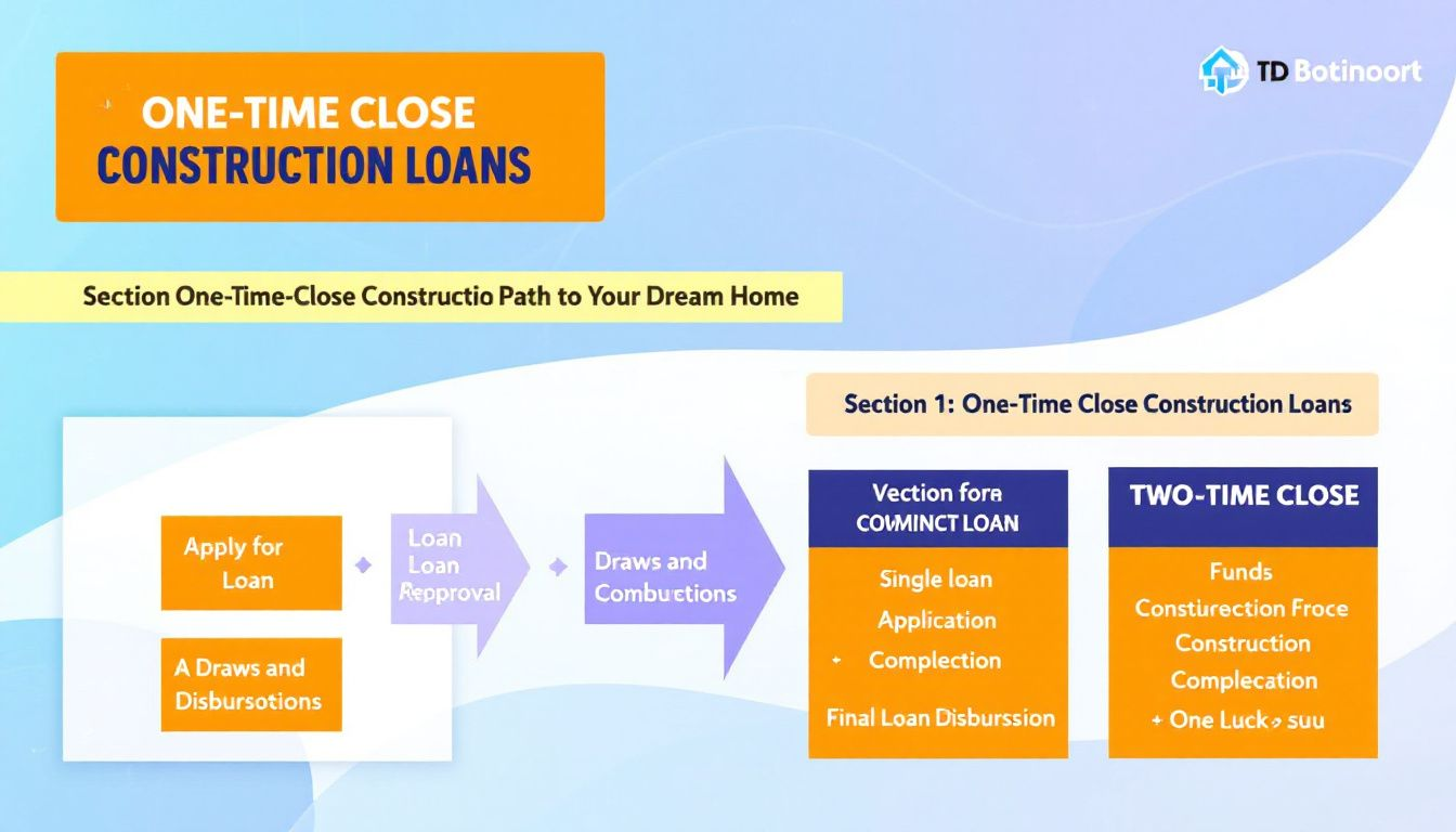 A diagram explaining how a one-time close construction loan works.