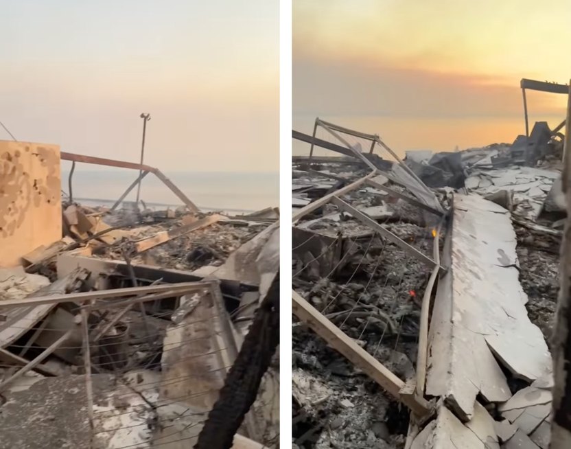Devastated Paris Hilton Visits Smoldering Ruins of $8.4 Million Malibu House Where She Raised Her Kids After It Was Destroyed by Wildfires