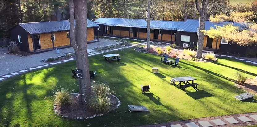 This lush central area looked like a garbage dump when they bought the property. 