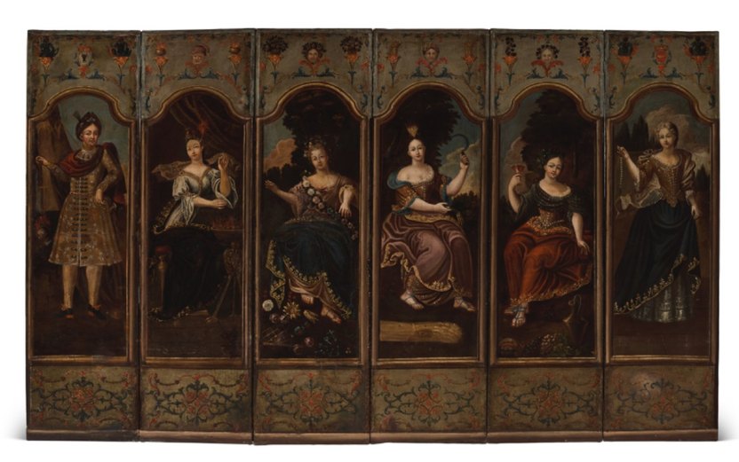 This antique floor screen is one of the costlier items on offer.