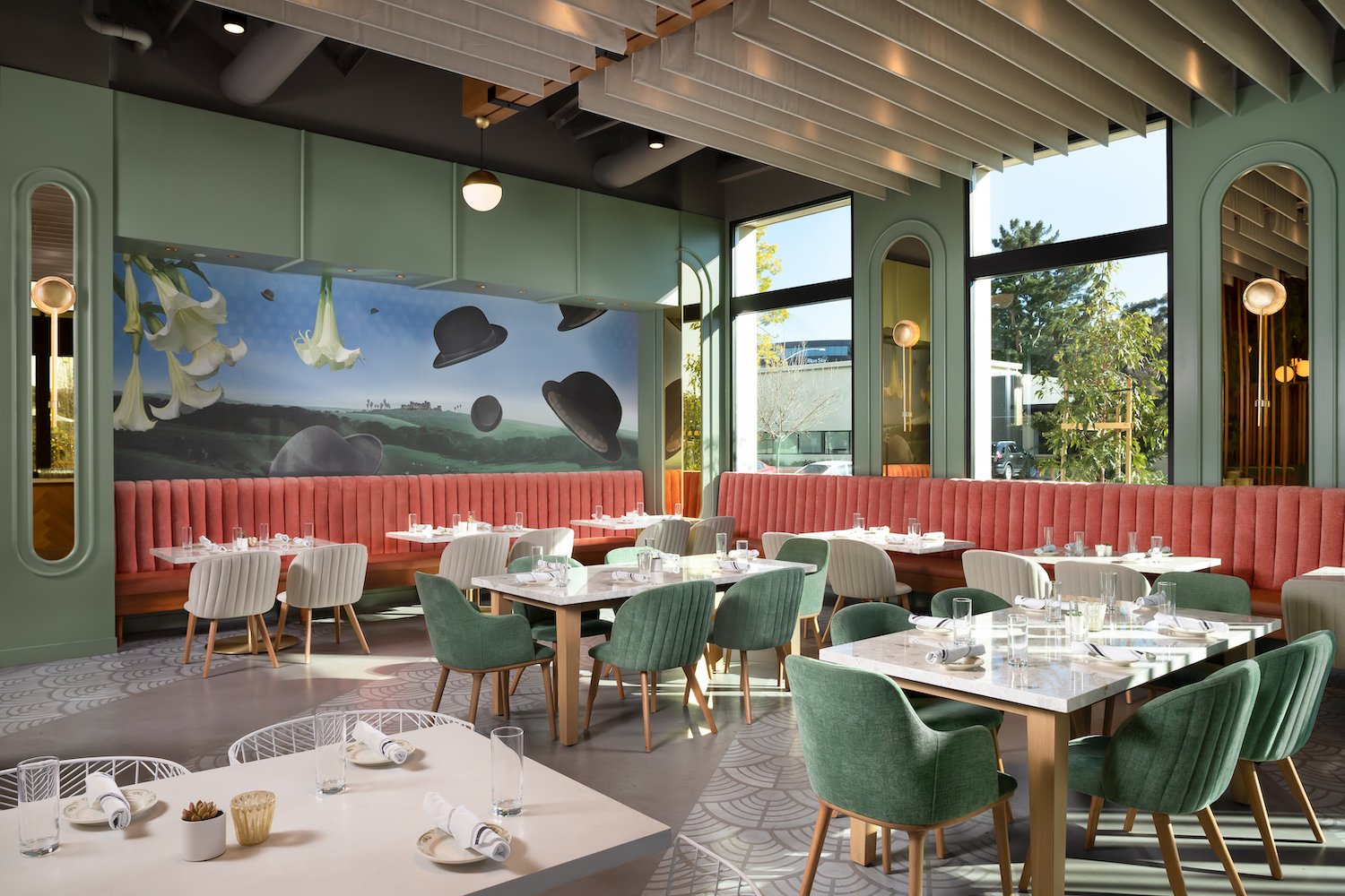 Interior of San Diego restaurant California English in Sorrento Valley offering Valentine's Day dinner