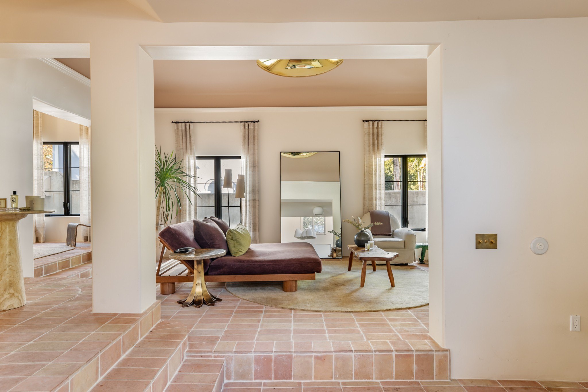 Living room of LA home used in "Nobody Wants This" Netflix show