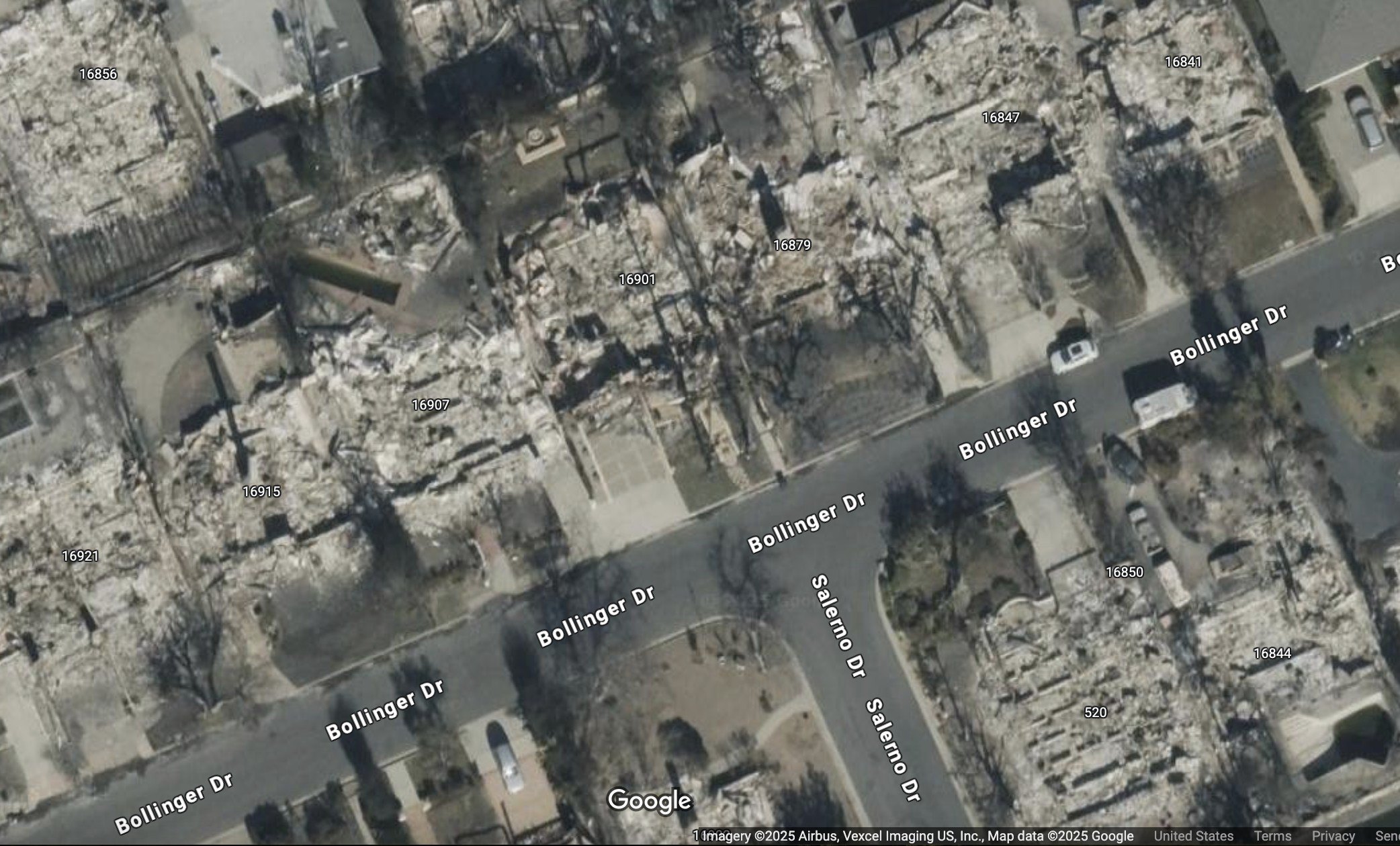 The intensity of the Palisades fire scorched through entire city blocks.