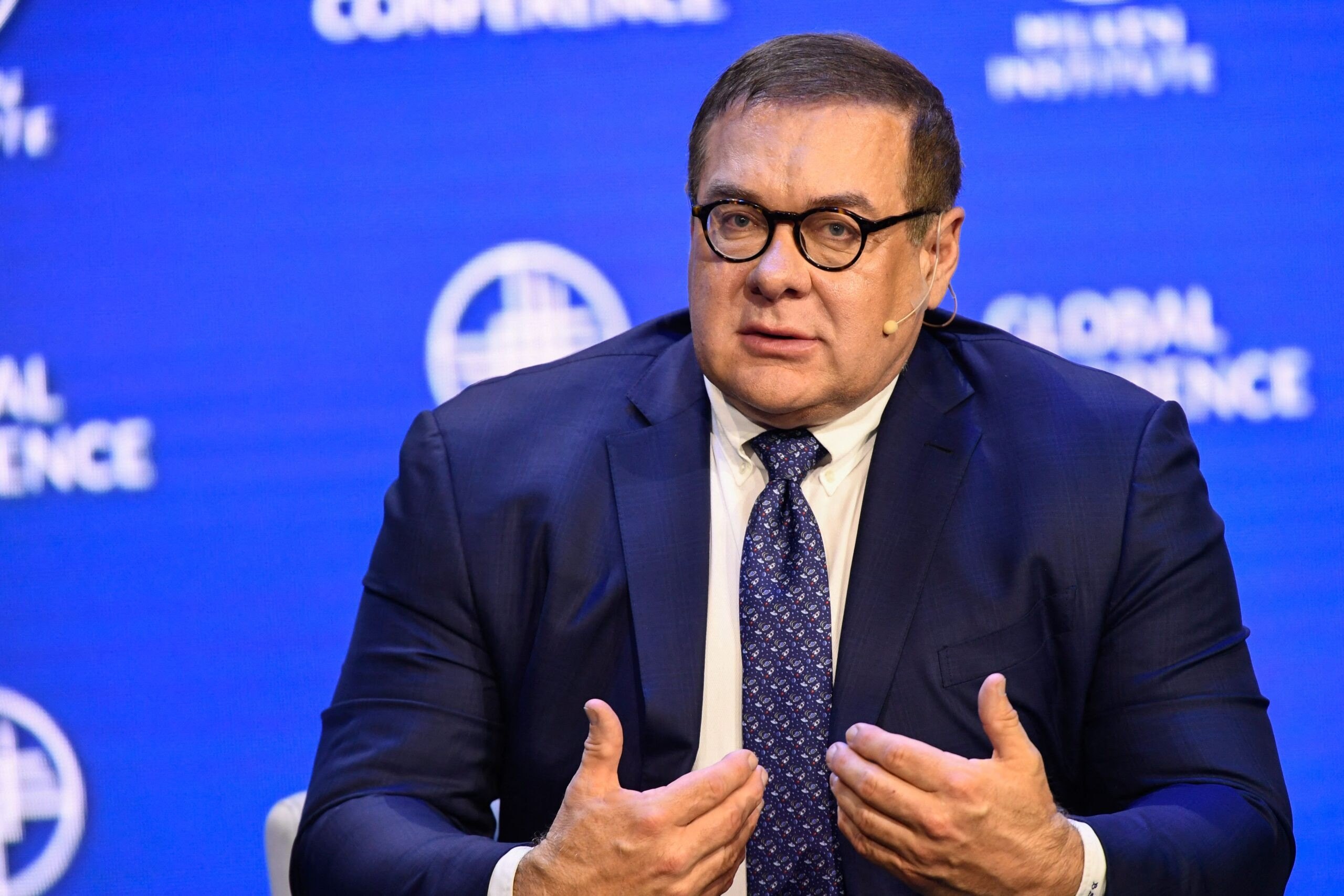 Scott Minerd, Chairman Investments and Global Chief Investment Officer, Guggenheim Partners, speaks during the Milken Institute Global Conference in Beverly Hills, California, on May 2, 2022. (Photo by Patrick T. FALLON / AFP) (Photo by PATRICK T. FALLON/AFP via Getty Images)