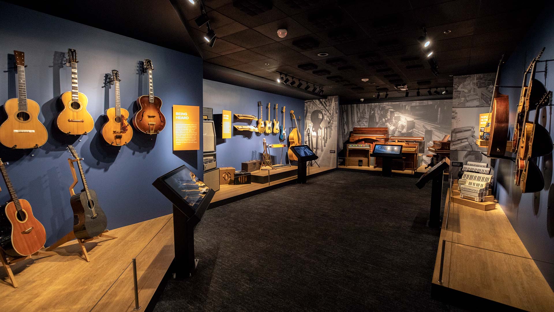 Interior of San Diego museum, the Museum of Making Music in Carlsbad