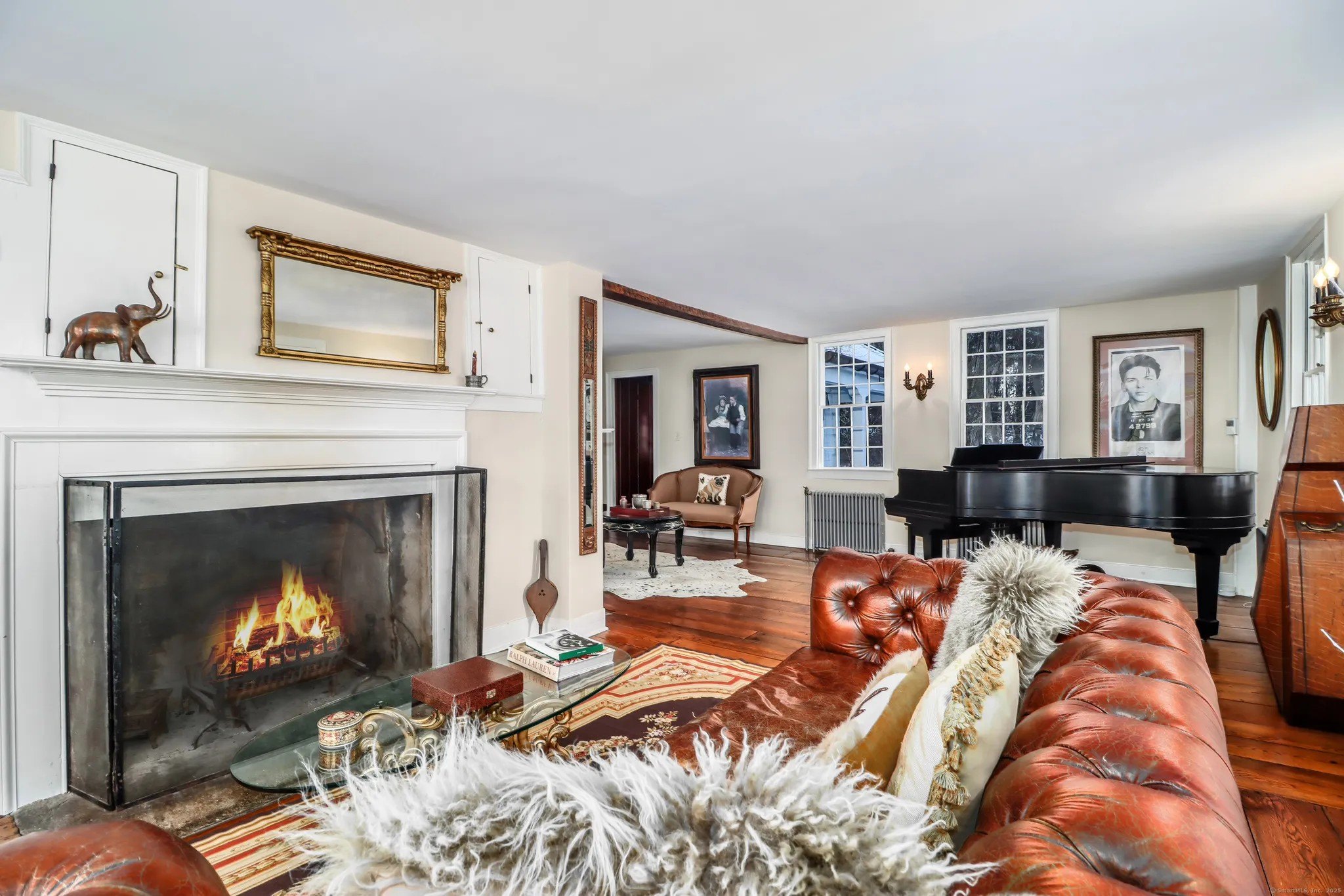 Those gleaming wood floors are original chestnut planks.