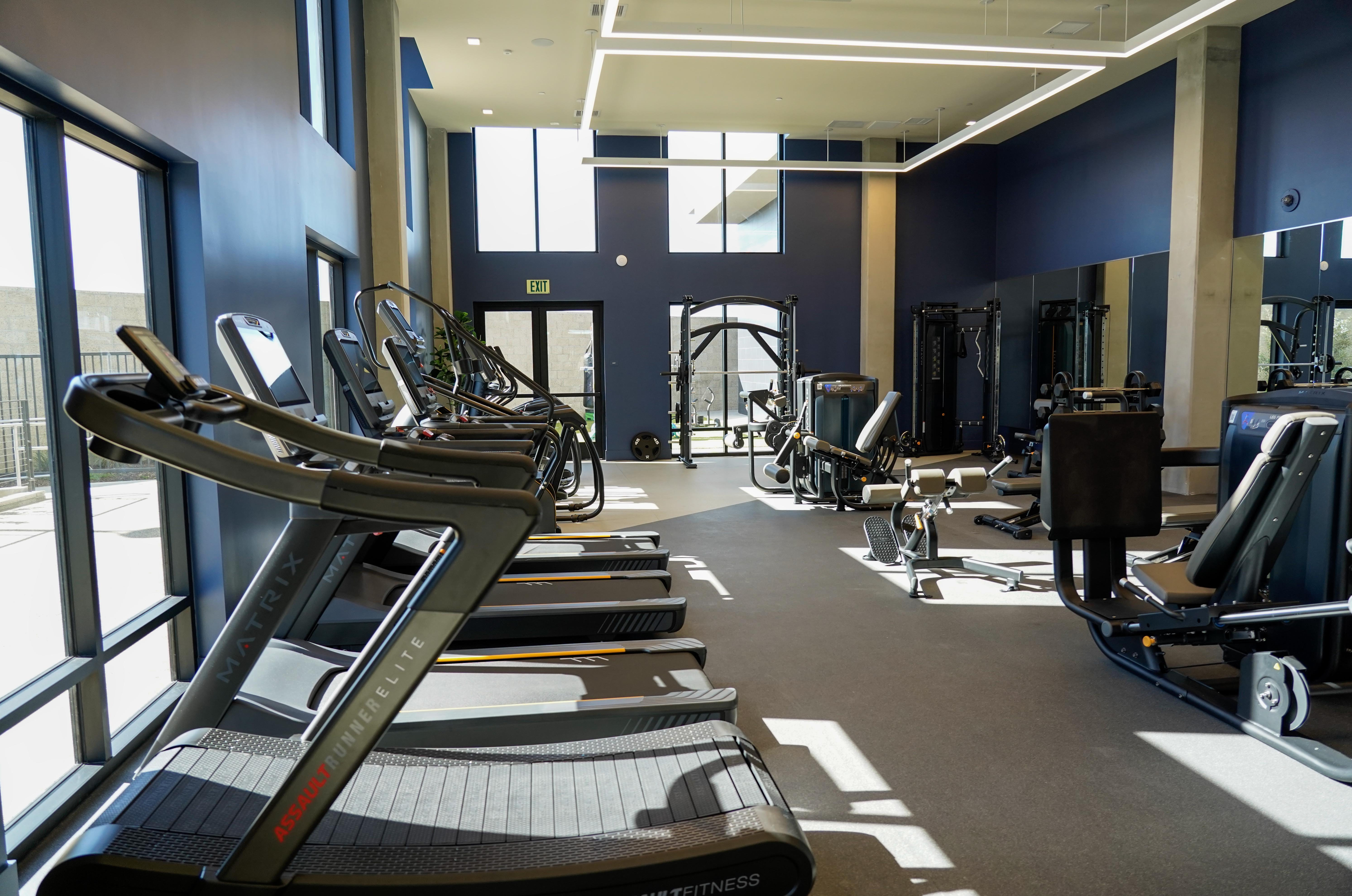 Gym at the Folia apartment complex, which is near Carmel...