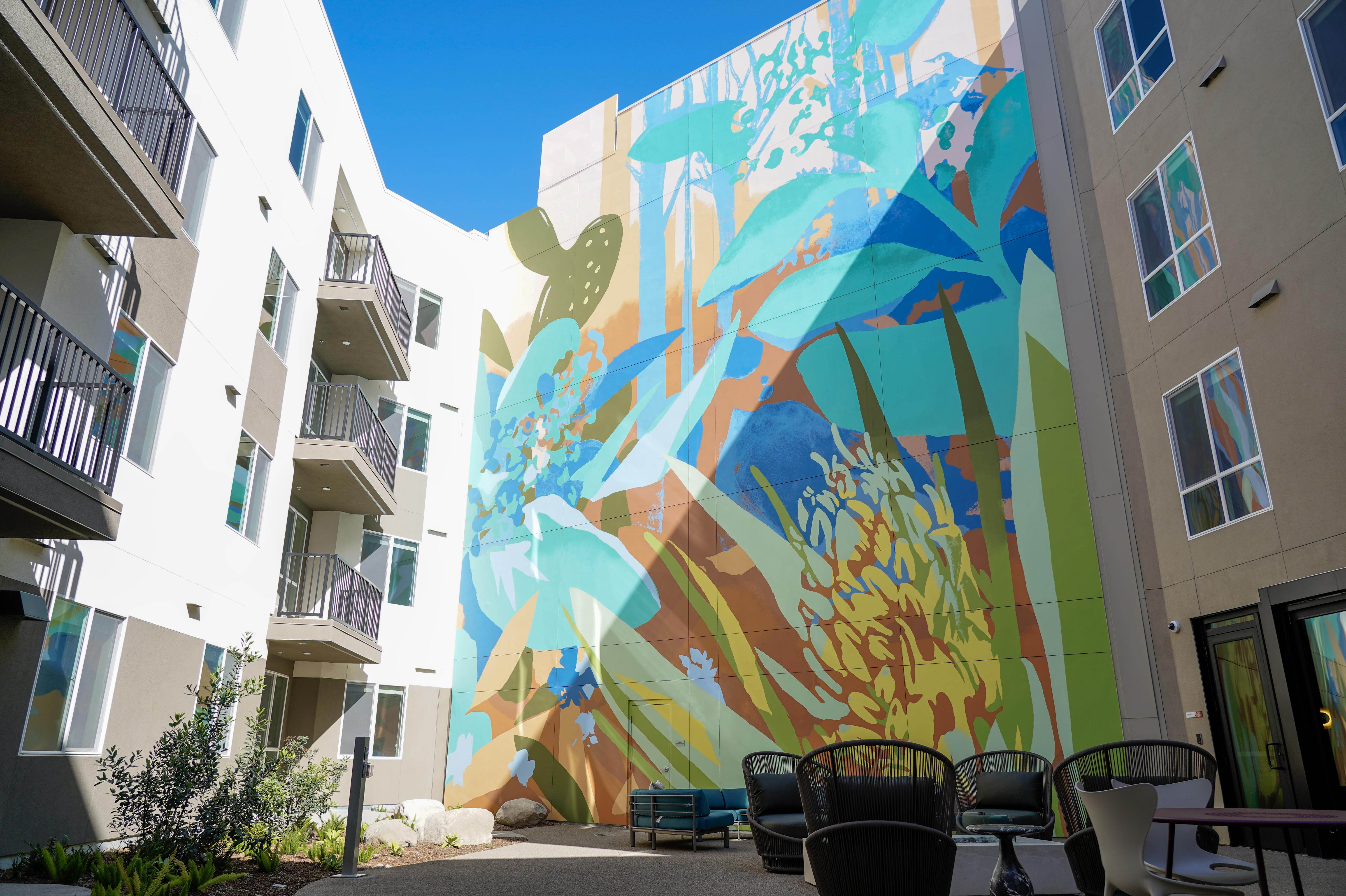 A mural at the Folia apartment complex in mid-February. (Alejandro...