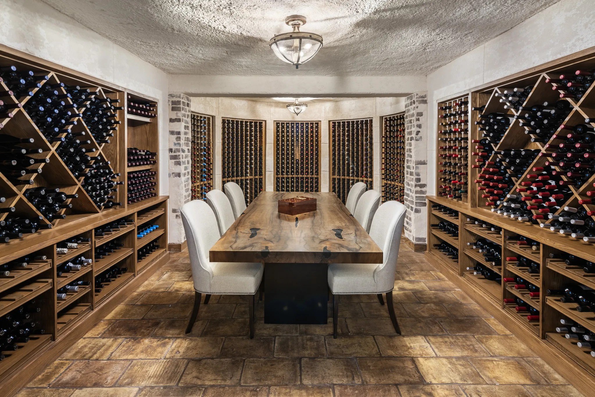 There are two wine rooms, accommodating hundreds of bottles.