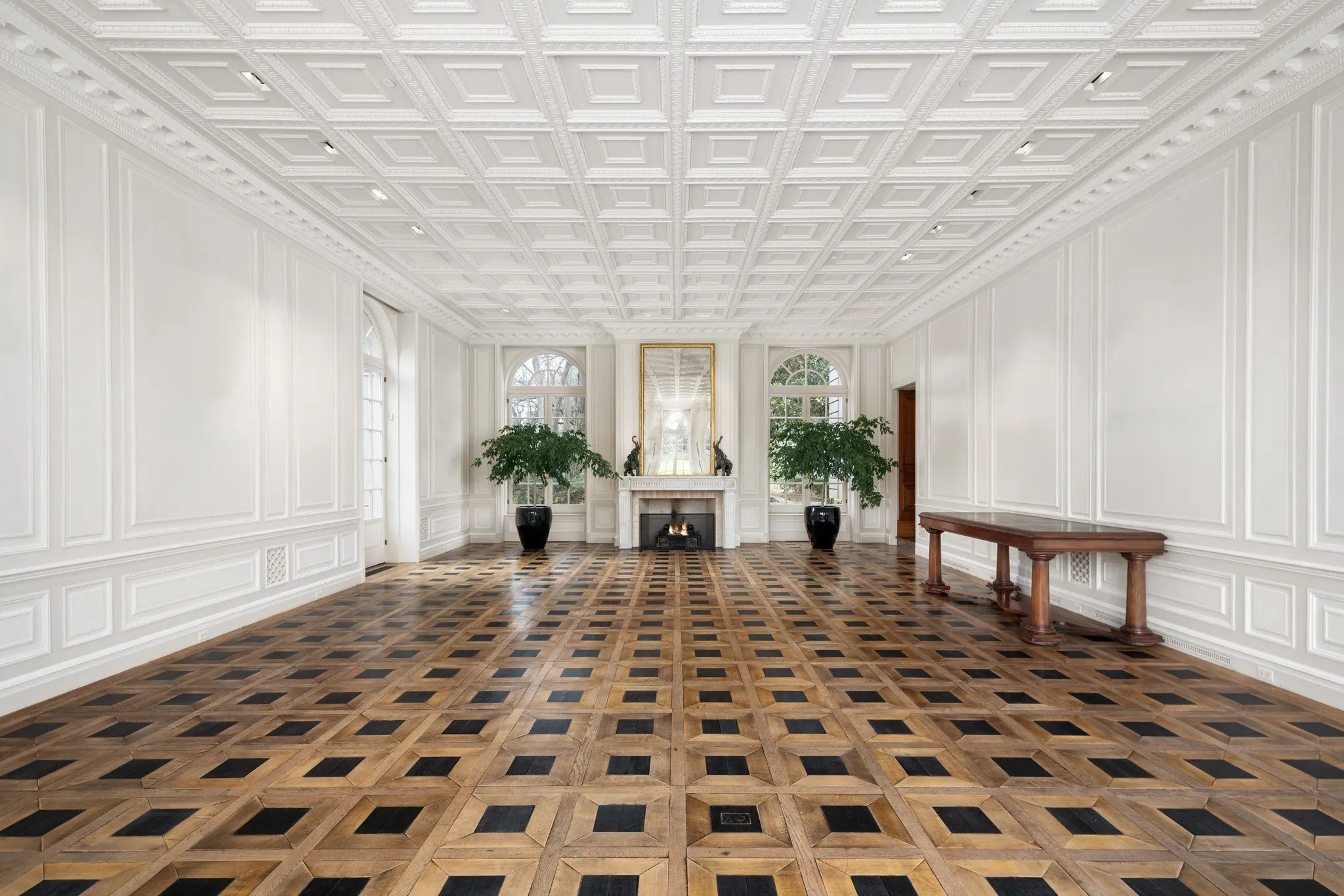 Many of the original features, including this grand ballroom, remain.