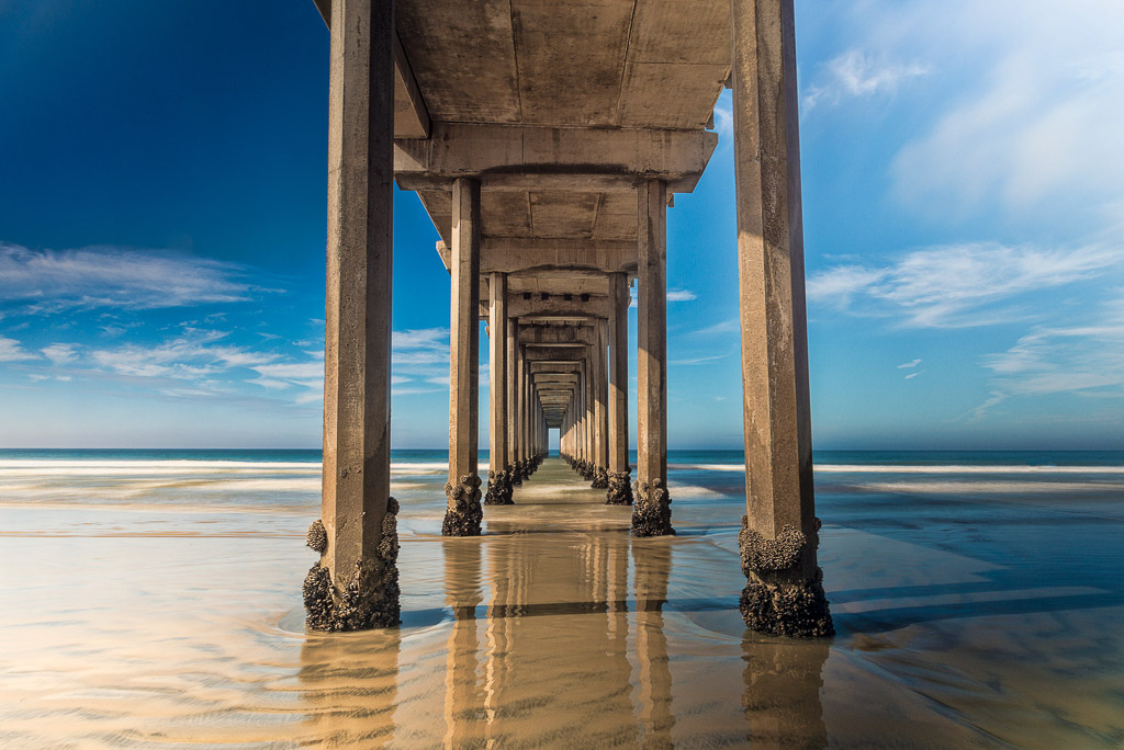 Columns of Scripps Pier, La Jolla, California.