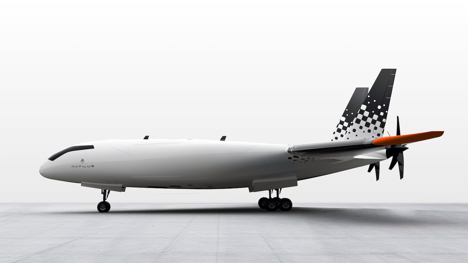 Rendering of San Diego company Natilus' new blended-wing-body airplane design for cargo transportation