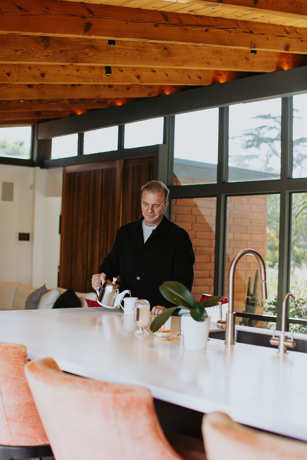 Interior of a home in San Diego renovated by architects Taal Safdie and Ricardo Rabines featuring the kitchen