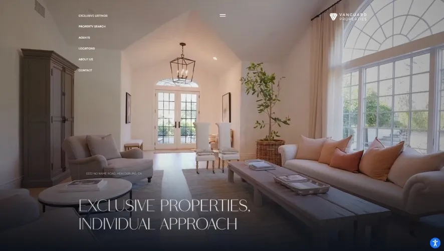 Luxury Presence website for Vanguard Properties
