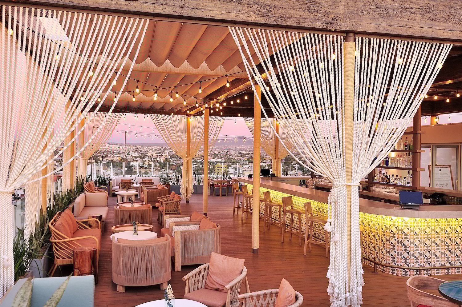 Cabo San Lucas hotel Corazon Resort & Spa featuring the 360 degree rooftop bar