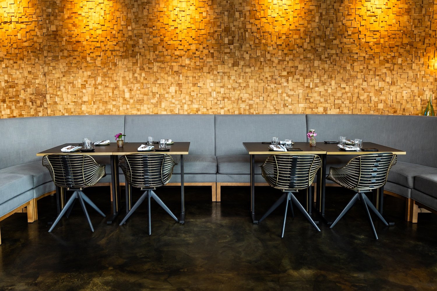 Interior of San Diego Mediterranean restaurant Boujie Mana in Serra Mesa