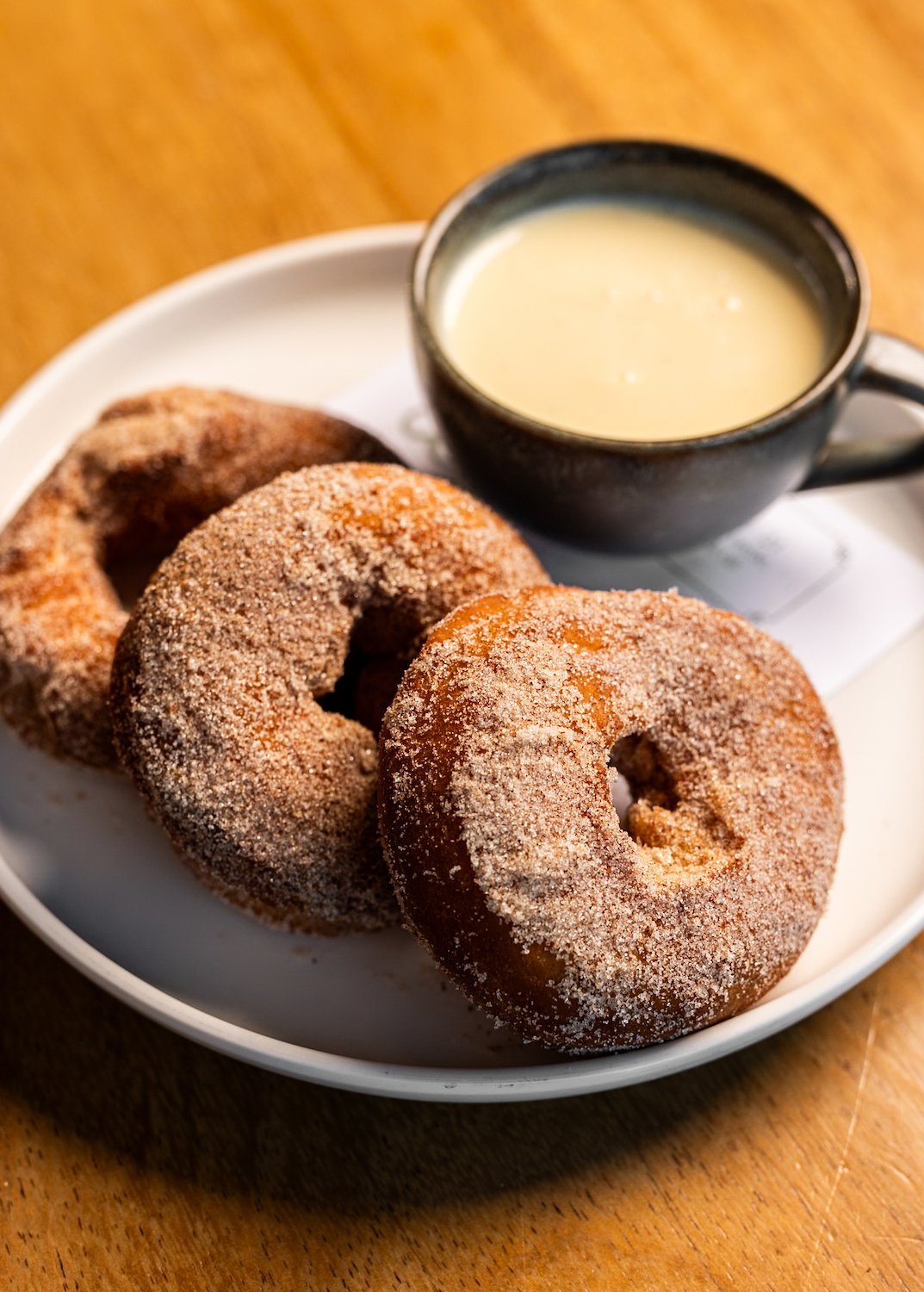 Sugar-cinnamon-chipotle donuts from San Diego Mediterranean restaurant Boujie Mana in Serra Mesa
