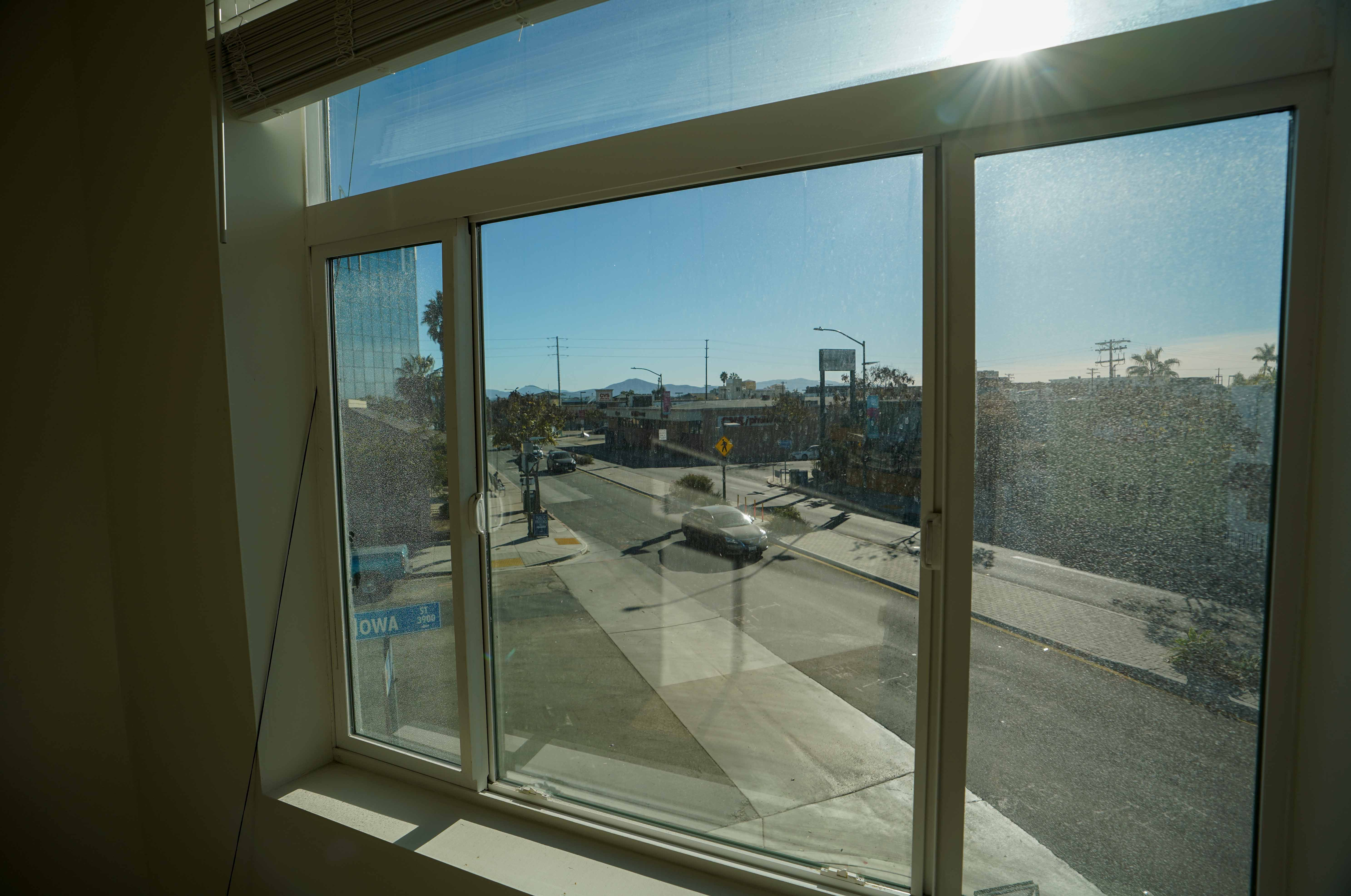 View from the corner unit at the Waldorf apartment complex...