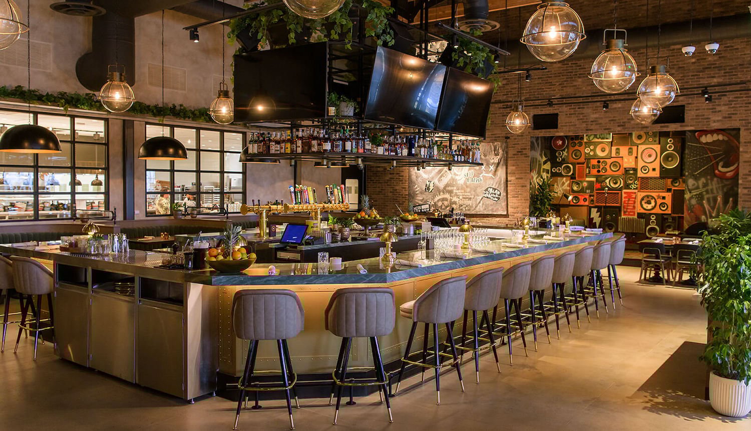 Interior of Sam Fox restaurant chain Culinary Dropout opening in San Diego soon at the Del Mar Highlands Town Center 