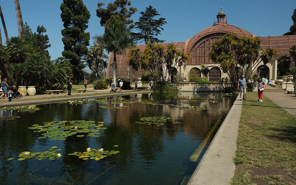 The Botanical Building and lily pond and Balboa Park. Photo by Chris Stone