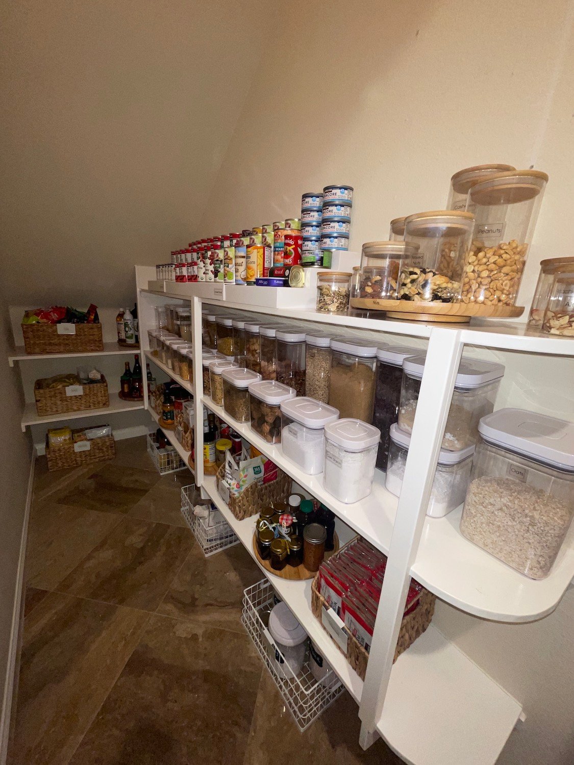After spring cleaning picture of an organized family home pantry