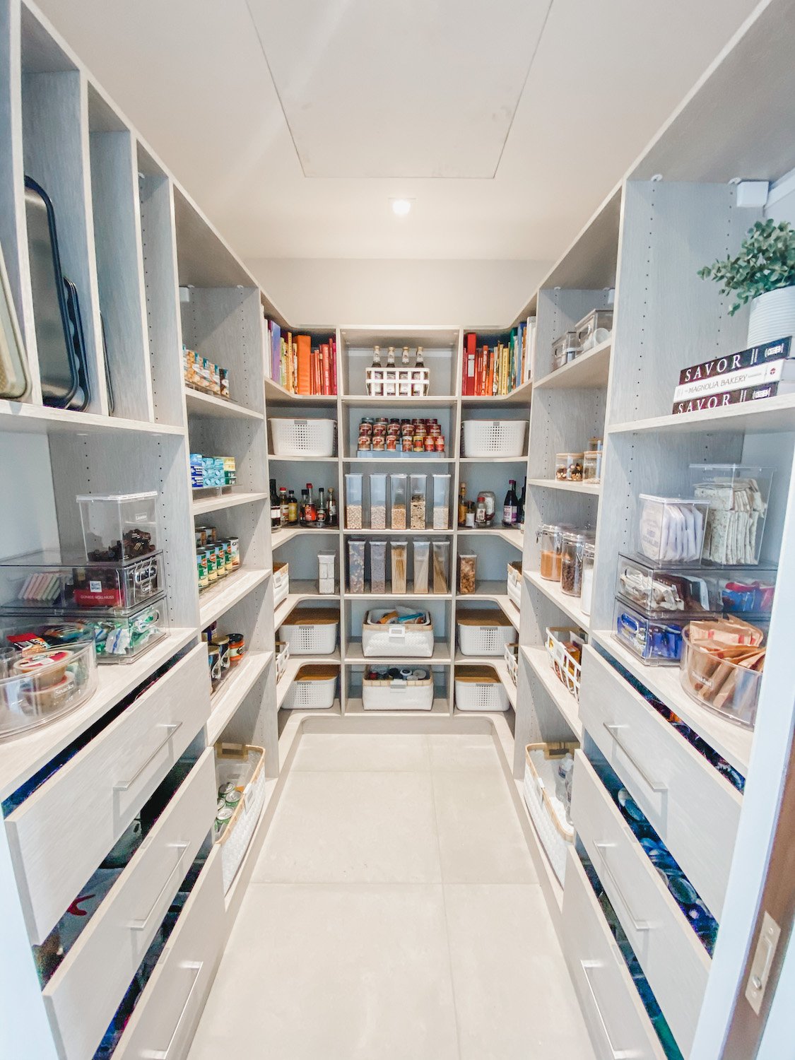 A re-organized pantry from San Diego organizing consultancy Simply Luxe as part of spring cleaning
