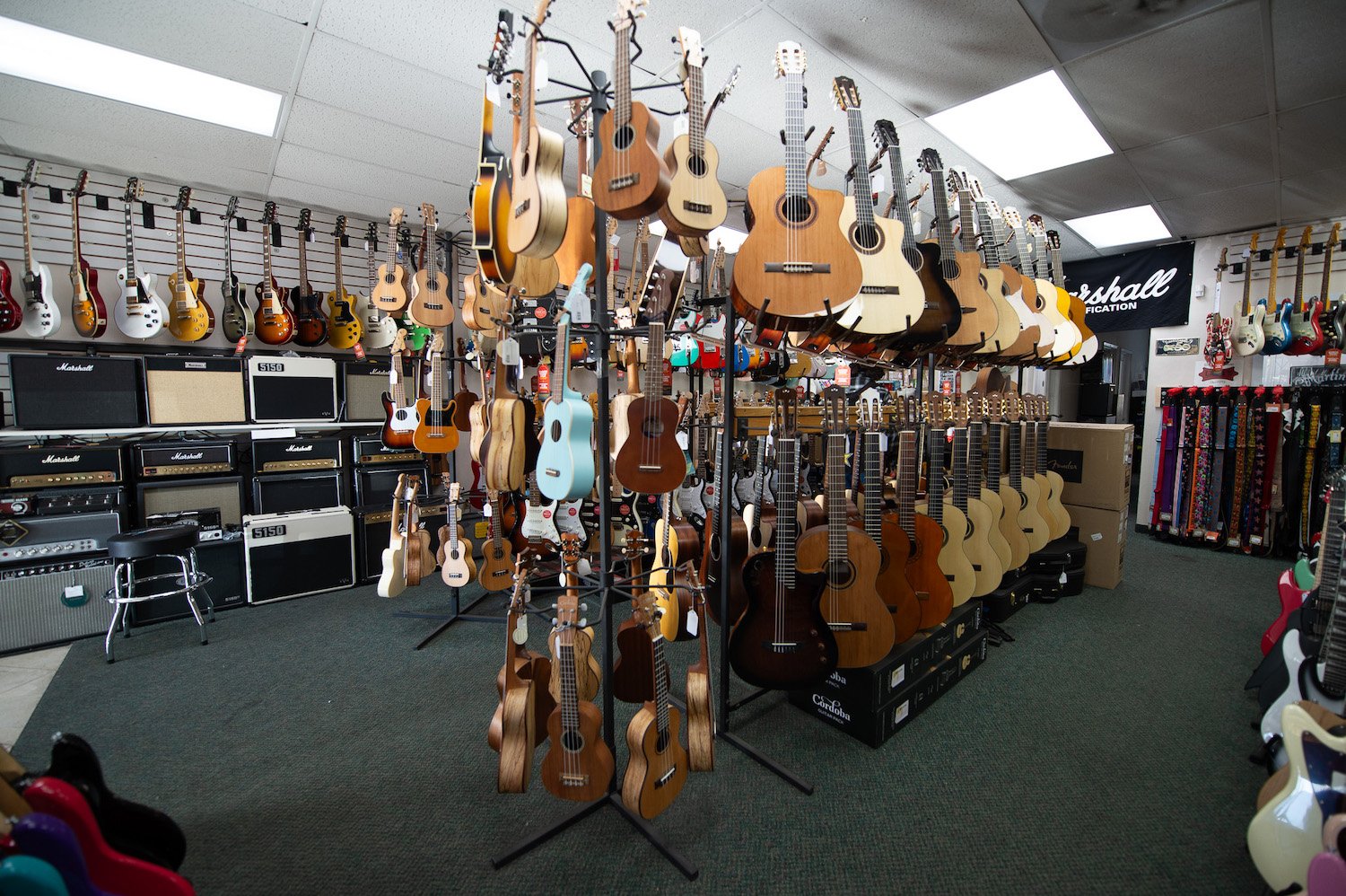 Father's Day activities in San Diego this year featuring buying a guitar at Mark's Guitar Exchange