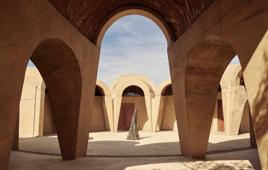 Exterior of the winery at Valle de Guadalupe's Banyan Tree resort