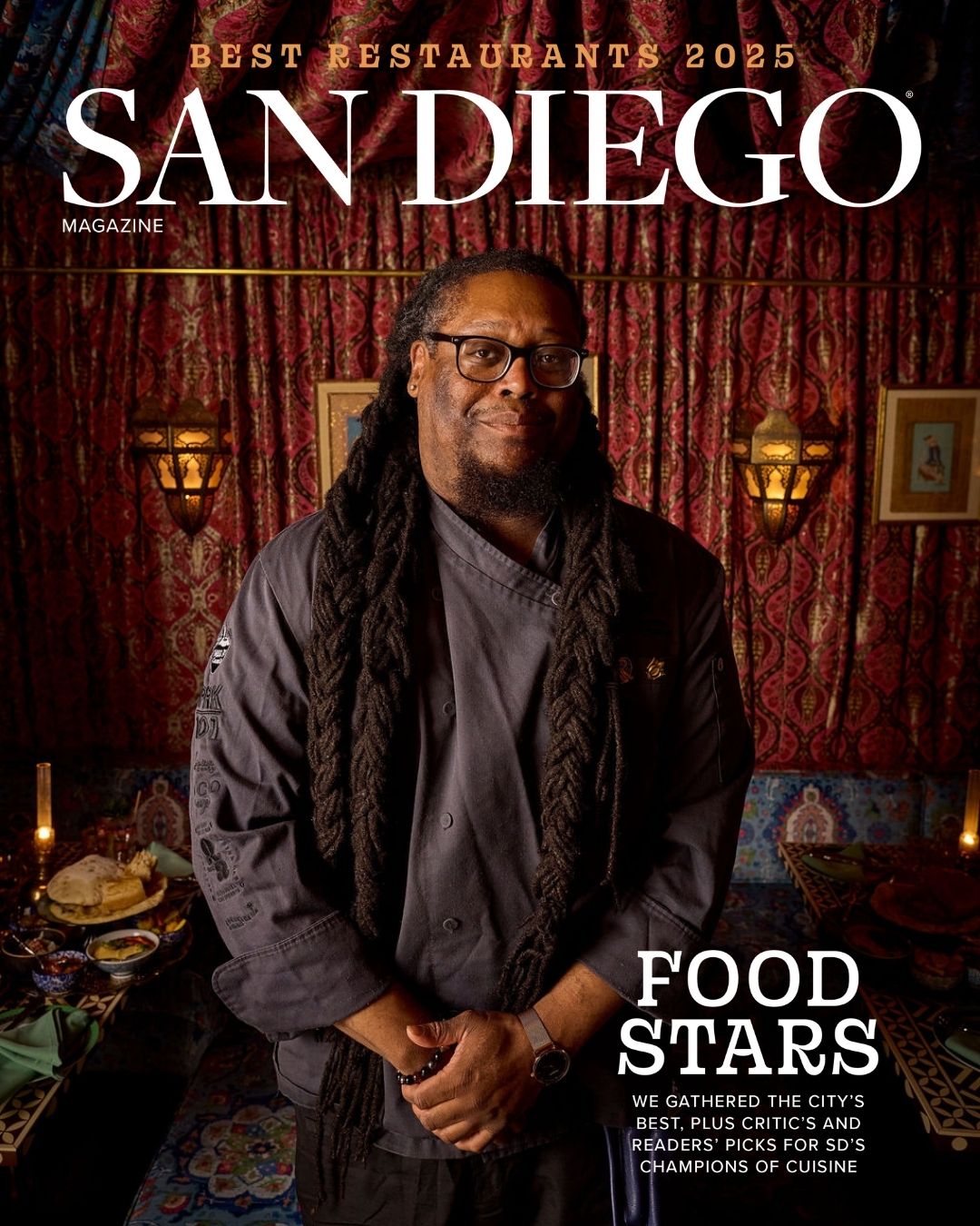 San Diego Magazine's 2025 Best Restaurants Edition cover shoot featuring Quinnton Austin of Louisiana Purchase